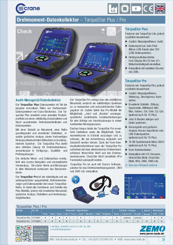 Crane TorqueStar Plus / TorqueStar Pro