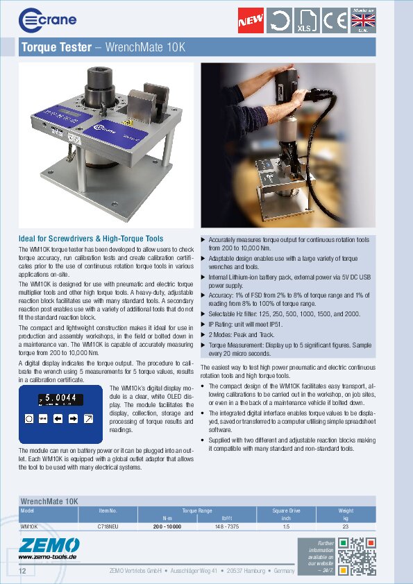 Crane WM10K High-Torque Tester