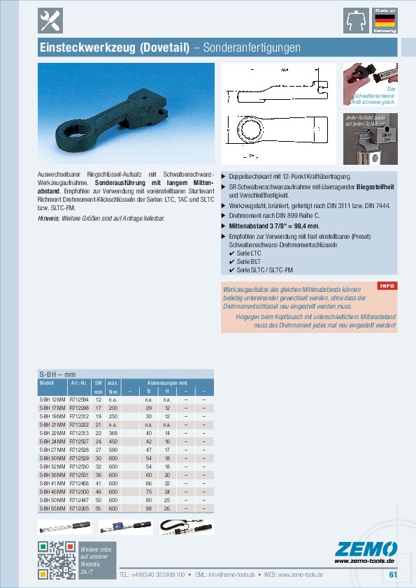Dovetail Aufsatz S-BH