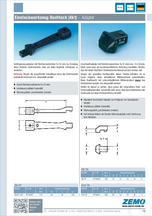 Einsteckwerkzeug S9/S14 Adapter