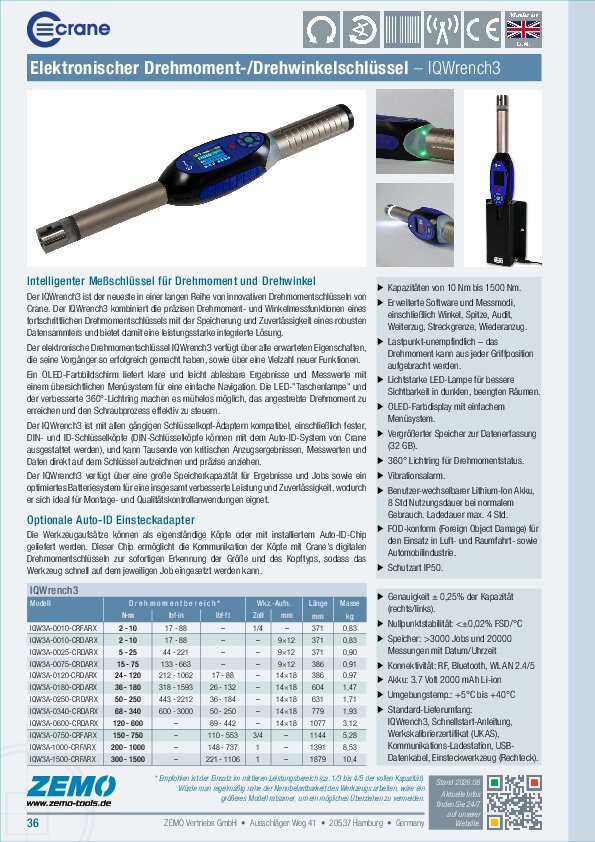 Crane IQWrench3 Drehmomentschlüssel