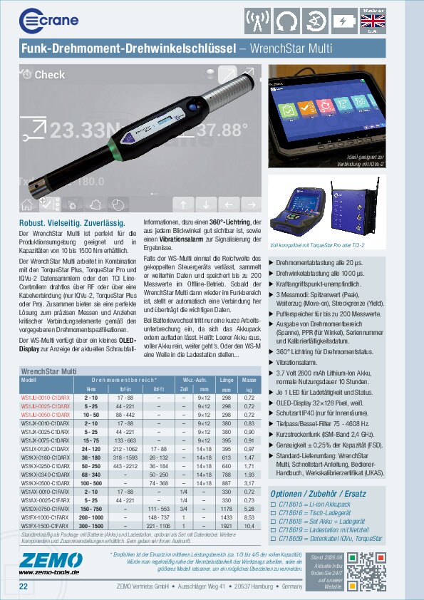Crane WrenchStar Multi Drehmomentschlüssel