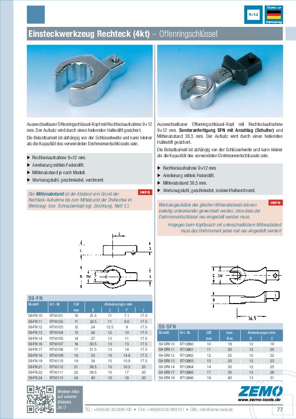 Einsteckwerkzeug S9/S14 FN