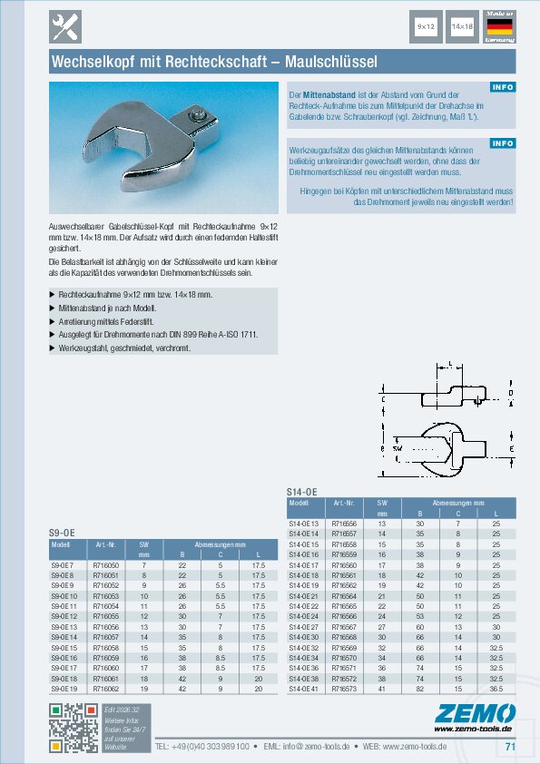Einsteckwerkzeug S9/S14 OE