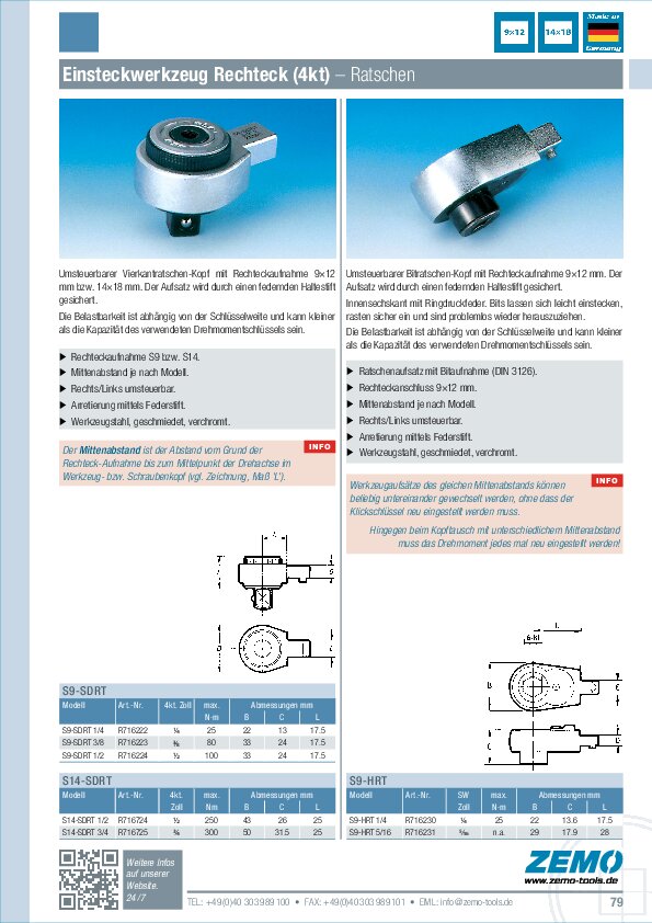 Einsteckwerkzeug S9/S14 SDRT / HRT