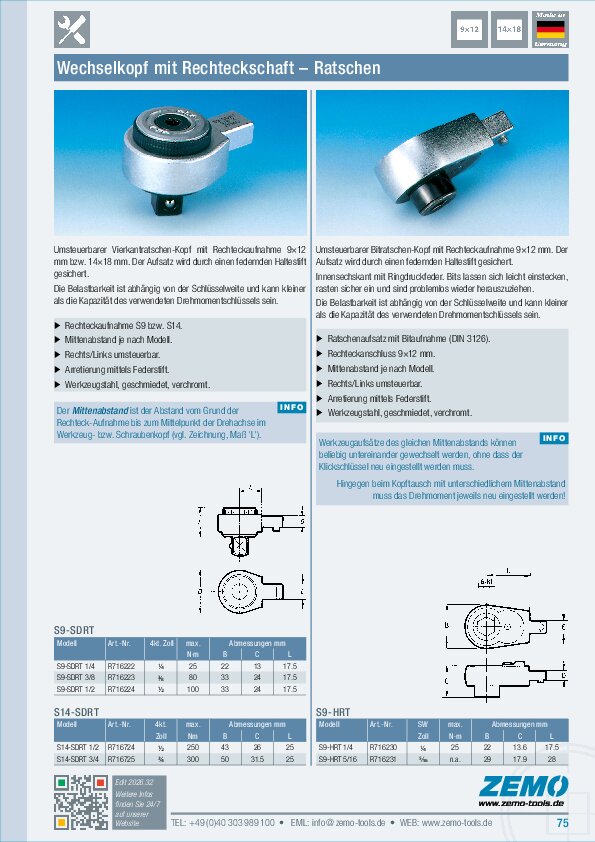 Einsteckwerkzeug S9/S14 SDRT / HRT