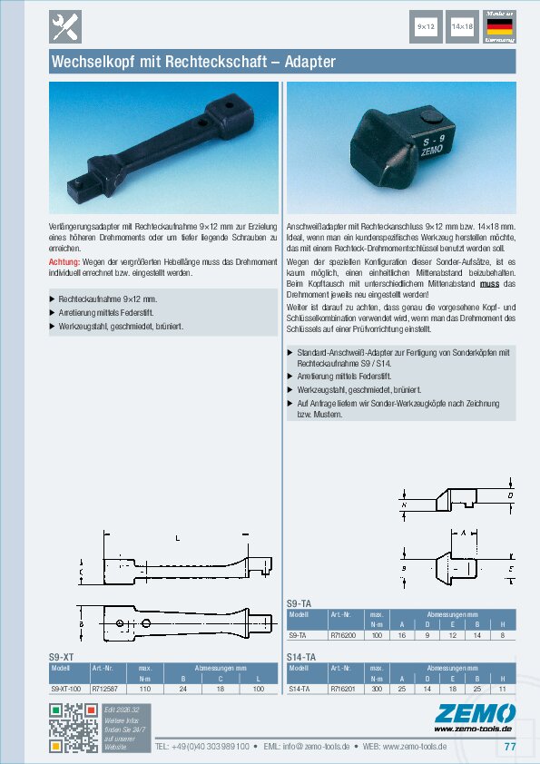 Einsteckwerkzeug S9/S14 Adapter