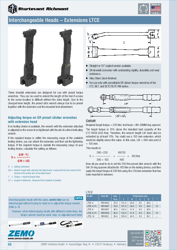 SR dovetail adaptors: extension