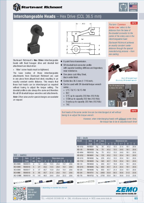 Sturtevant Richmont dovetail HD head