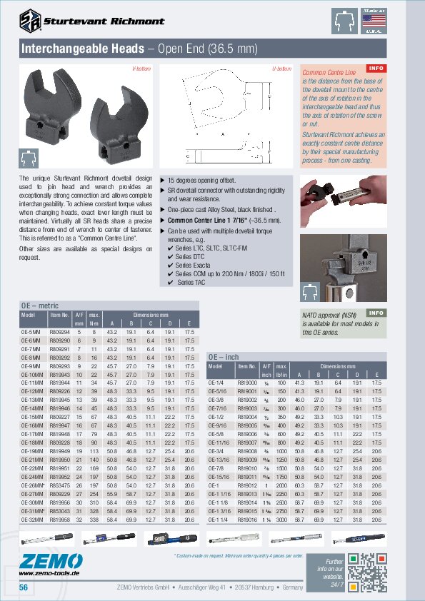 Sturtevant Richmont dovetail OE head