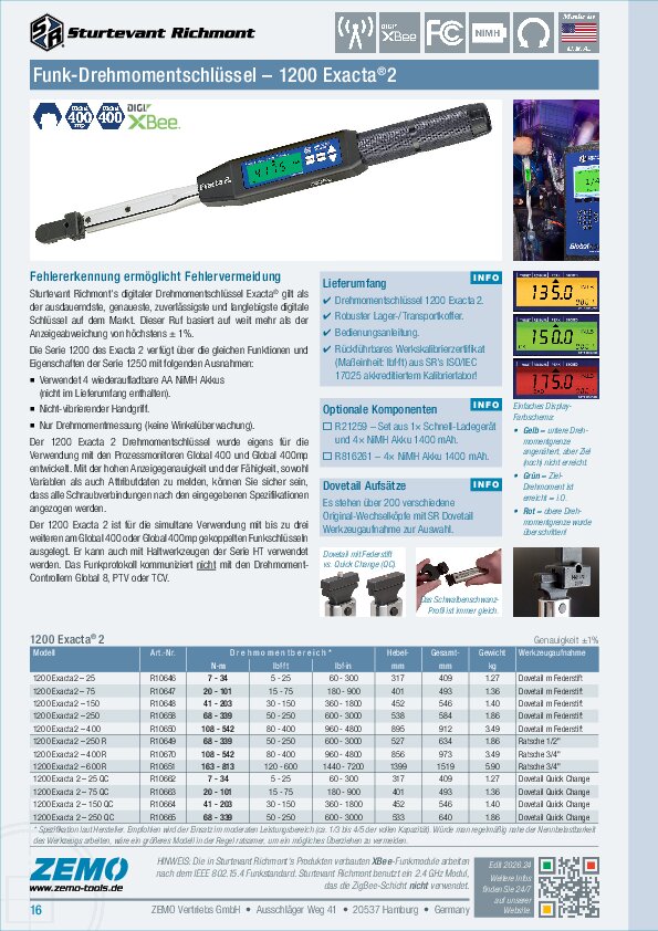 SR 1200 Exacta 2 Drehmomentschlüssel