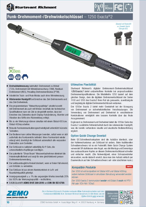Sturtevant Richmont 1250 Exacta 2 Drehmomentschlüssel