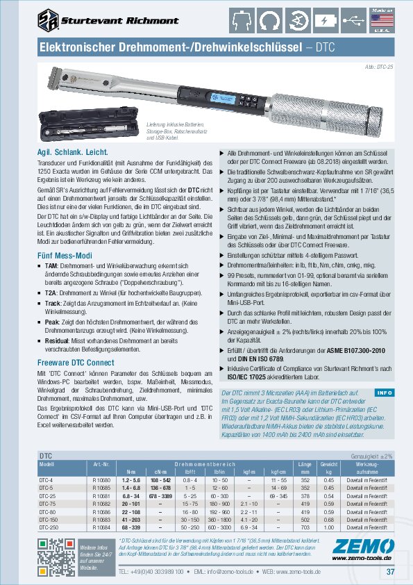 Sturtevant Richmont DTC Drehmomentschlüssel