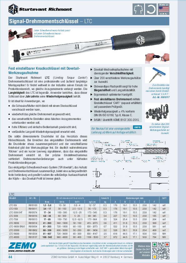 Sturtevant Richmont LTC Drehmomentschlüssel