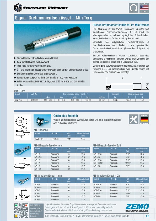SR MiniTorq Drehmomentschlüssel
