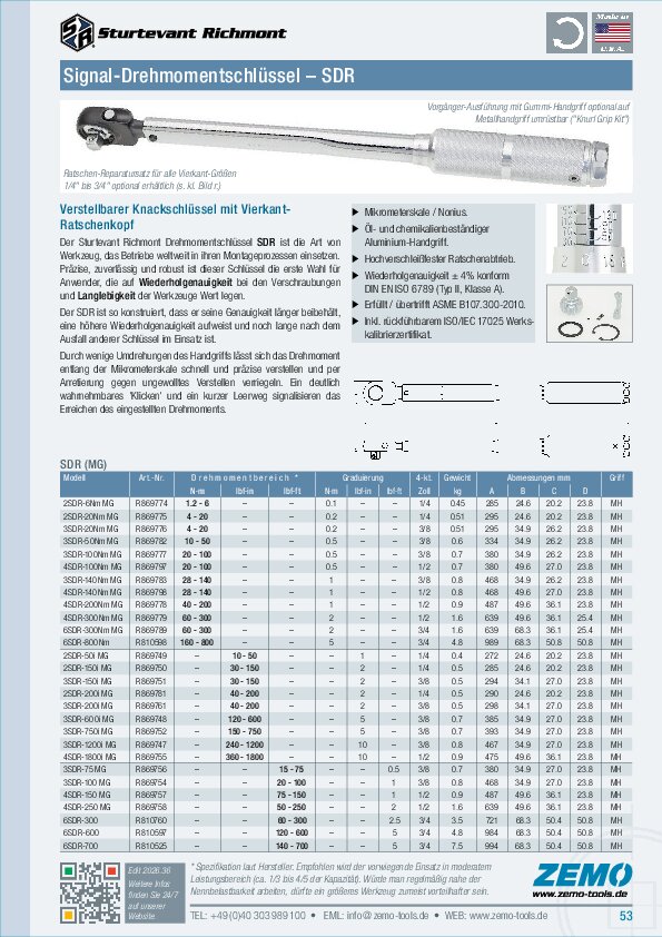 SDR (MG) Drehmomentschlüssel