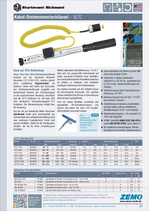 Sturtevant Richmont SLTC Drehmomentschlüssel