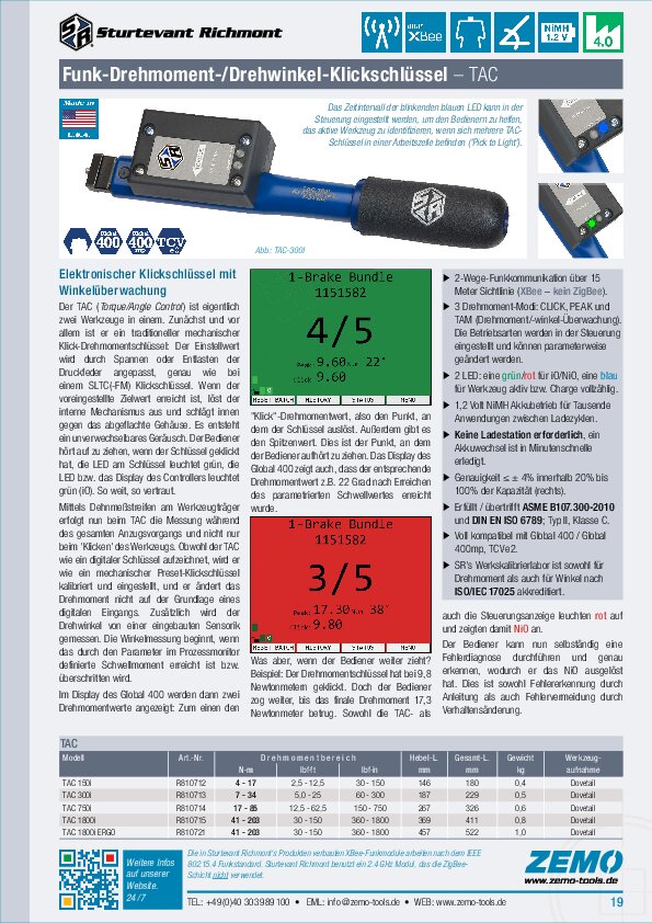 Sturtevant Richmont TAC Drehmomentschlüssel