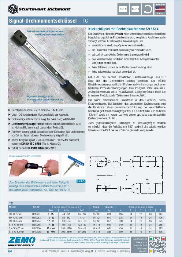 Sturtevant Richmont TC Drehmomentschlüssel