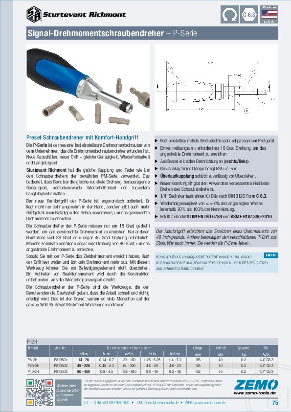 Sturtevant Richmont P-Serie Drehmomentschraubendreher