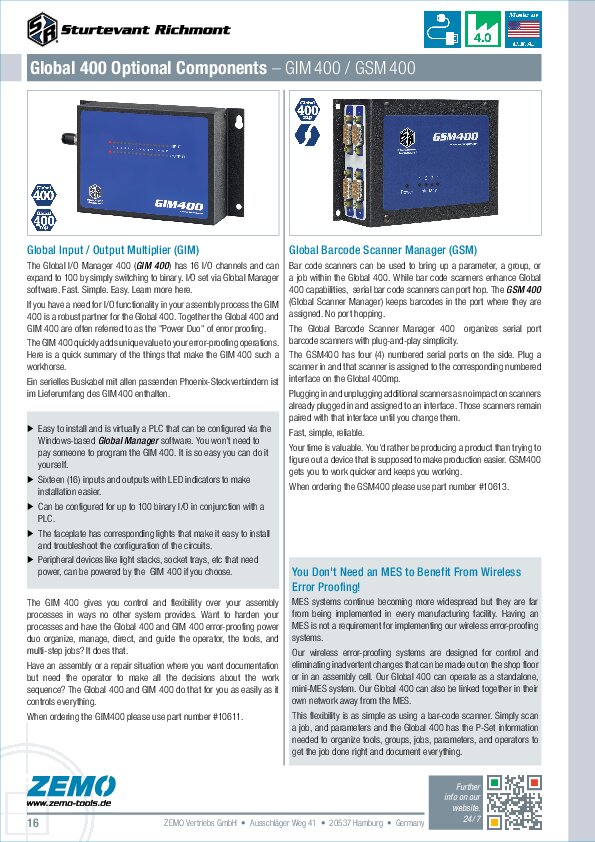 Sturtevant Richmont GIM400 / GSM400