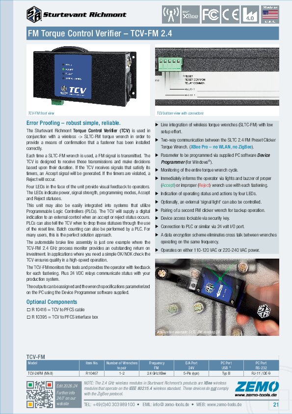 Sturtevant Richmont TCV-FM Torque Control Verifier