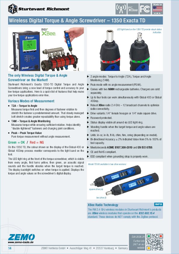 SR 1350-TD Torque & Angle Screwdriver