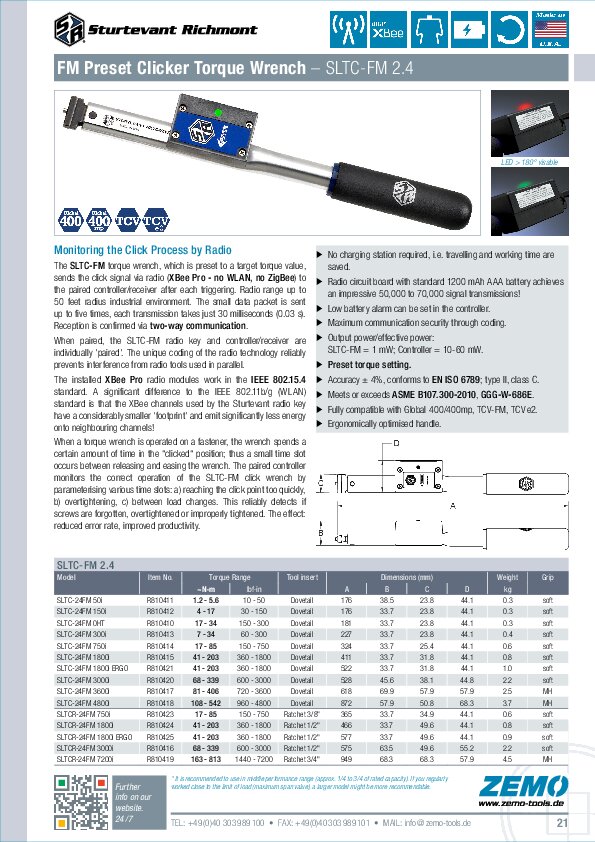 Sturtevant Richmont SLTC-FM Torque Wrench