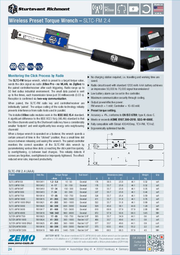 Sturtevant Richmont SLTC-FM Torque Wrench