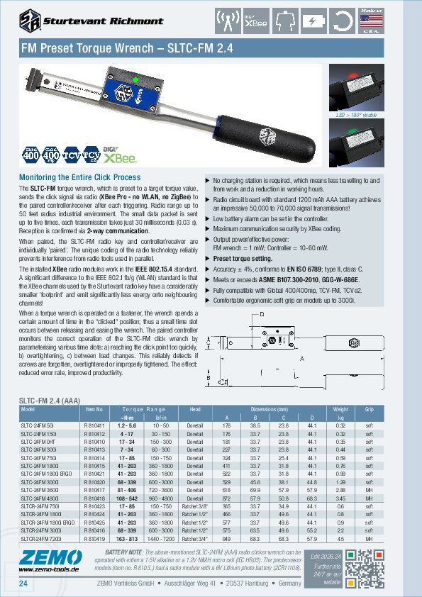 Sturtevant Richmont SLTC-FM Torque Wrench
