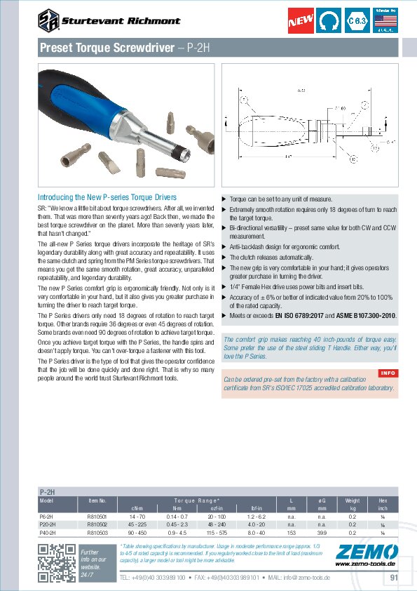 Sturtevant Richmont P-2H Torque Screwdriver