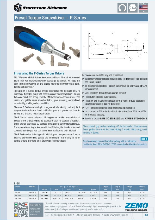 Sturtevant Richmont P-2H Torque Screwdriver