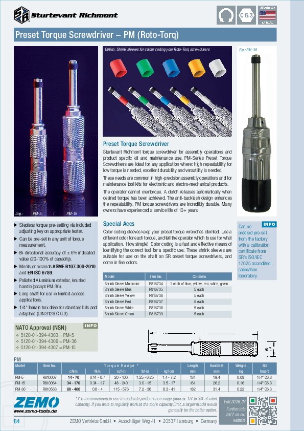 Sturtevant Richmont PM Torque Screwdriver