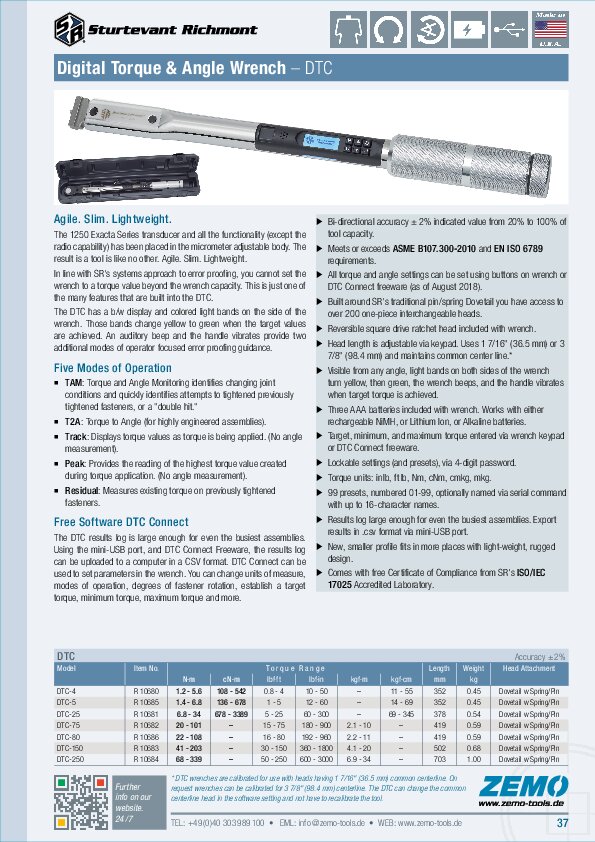 Sturtevant Richmont DTC Torque Wrench