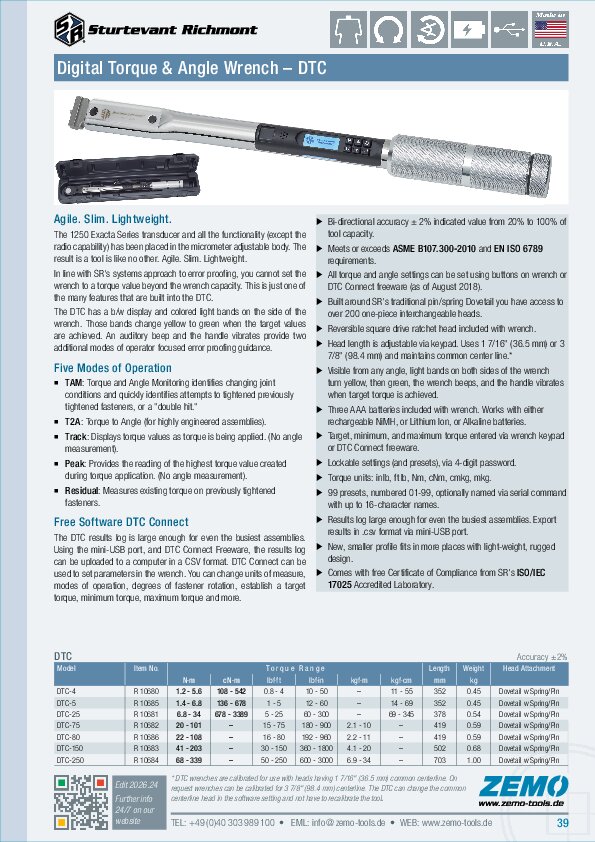Sturtevant Richmont DTC Torque & Angle Wrench