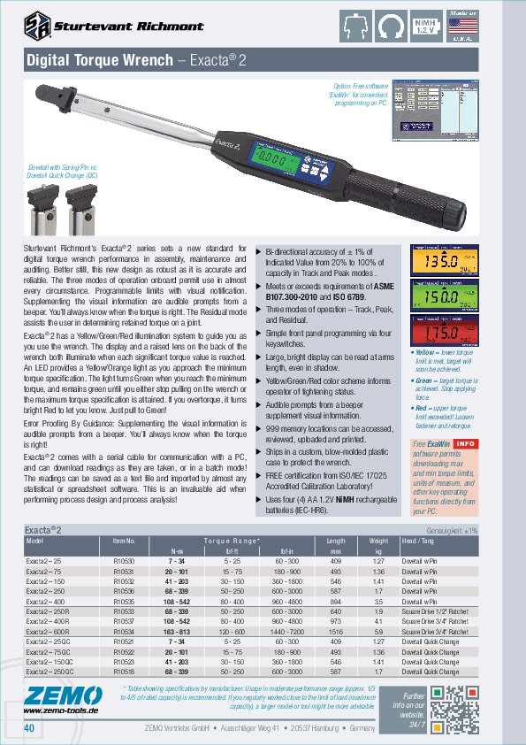 Sturtevant Richmont Exacta 2 Torque Wrench