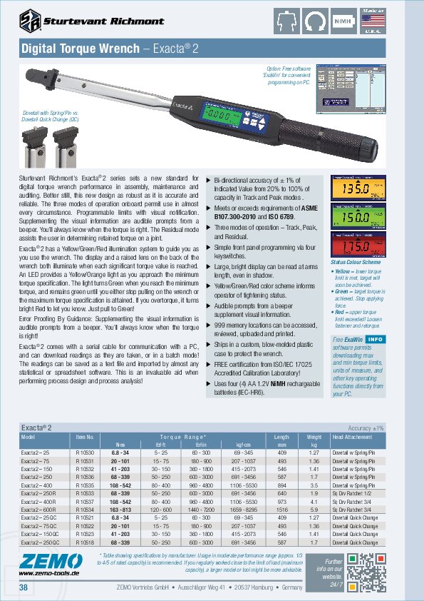 Sturtevant Richmont Exacta 2 Torque Wrench