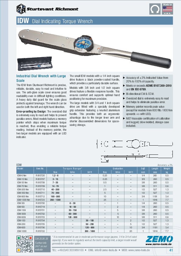Sturtevant Richmont IDW Torque Wrench
