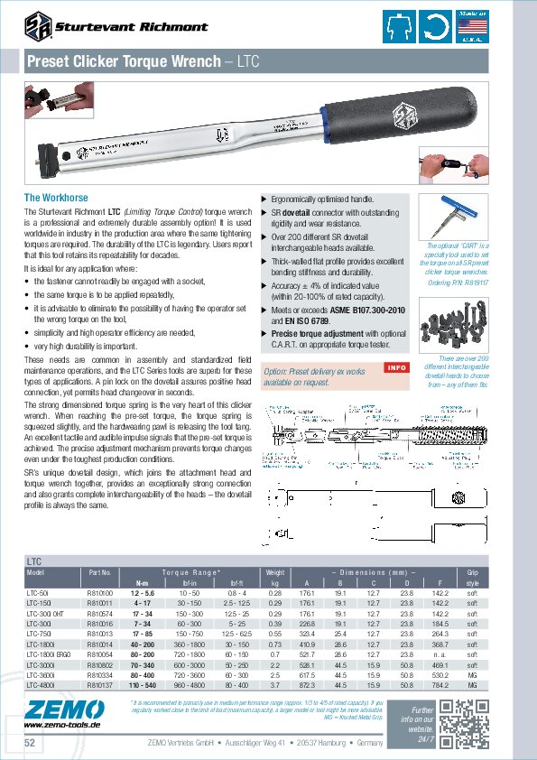 Sturtevant Richmont LTC Torque Wrench