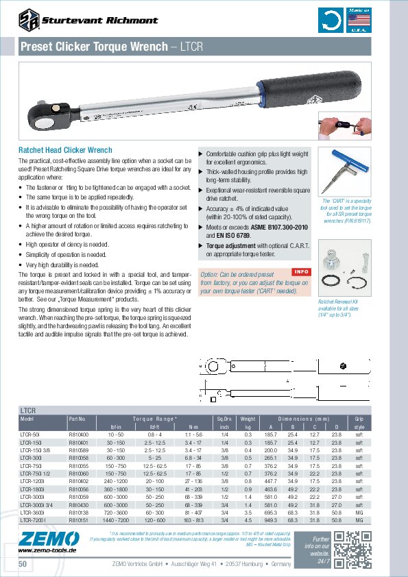 Sturtevant Richmont LTCR Torque Wrench
