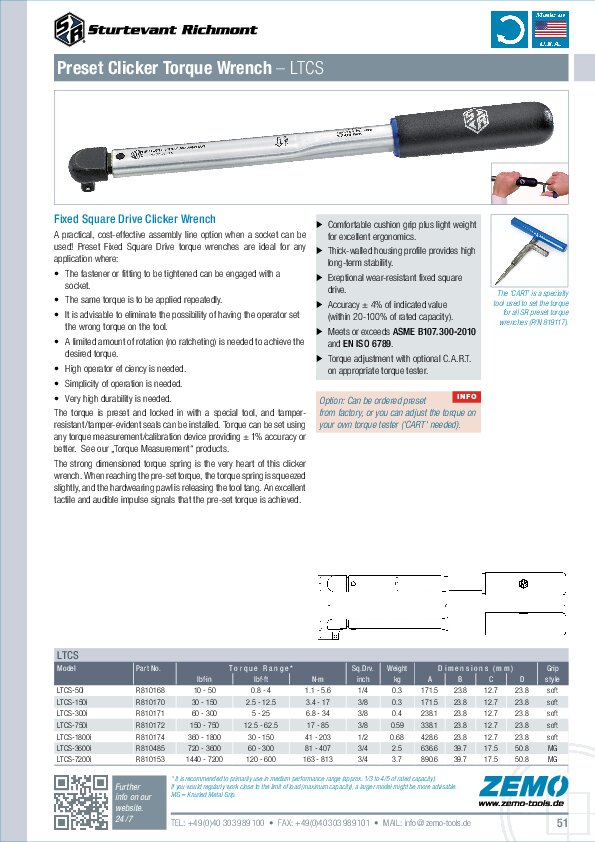 Sturtevant Richmont LTCS Torque Wrench