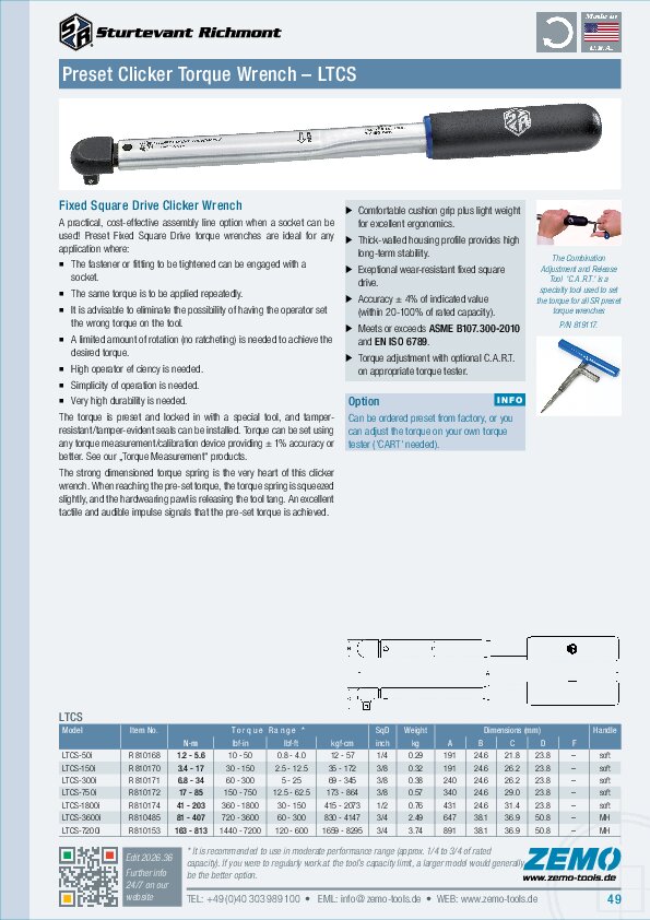 Sturtevant Richmont LTCS Torque Wrench