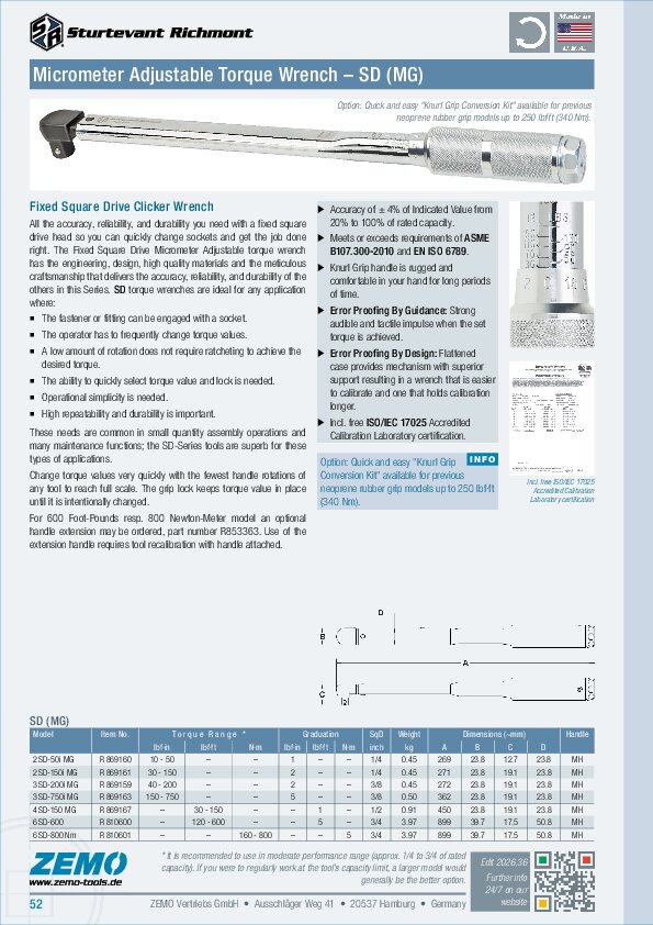 Sturtevant Richmont SD Torque Wrench