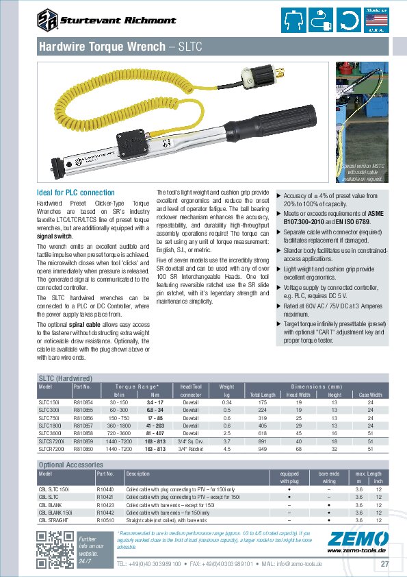 Sturtevant Richmont SLTC Torque Wrench