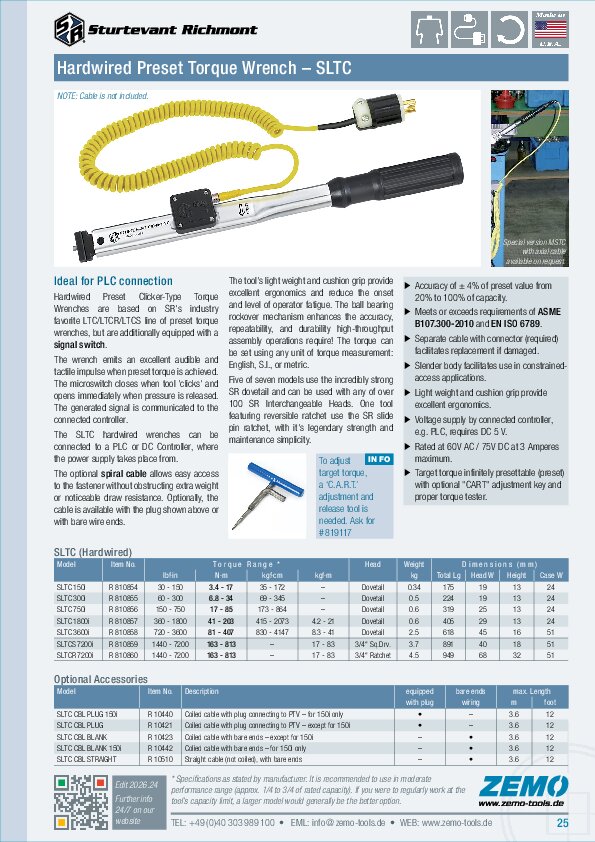Sturtevant Richmont SLTC Torque Wrench