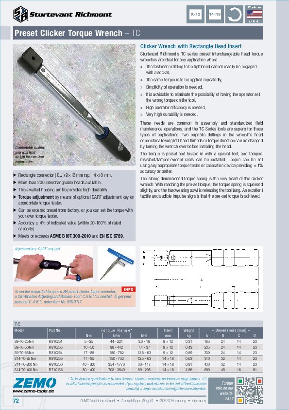 Sturtevant Richmont TC Torque Wrench