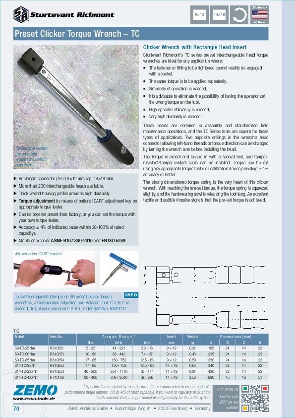 Sturtevant Richmont TC Torque Wrench