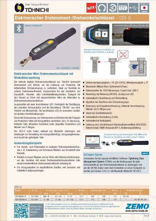 Tohnichi CES-G Drehmomentschlüssel