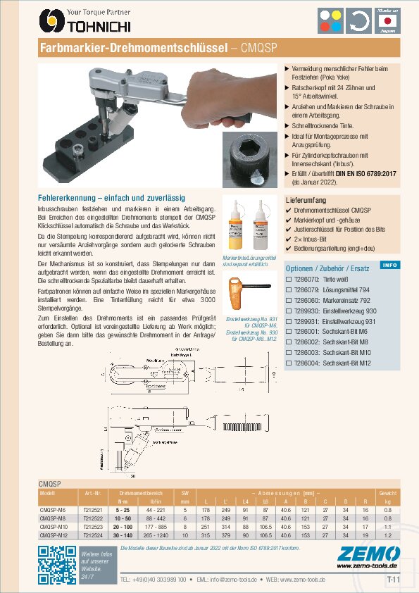 Tohnichi CMQSP Drehmomentschlüssel