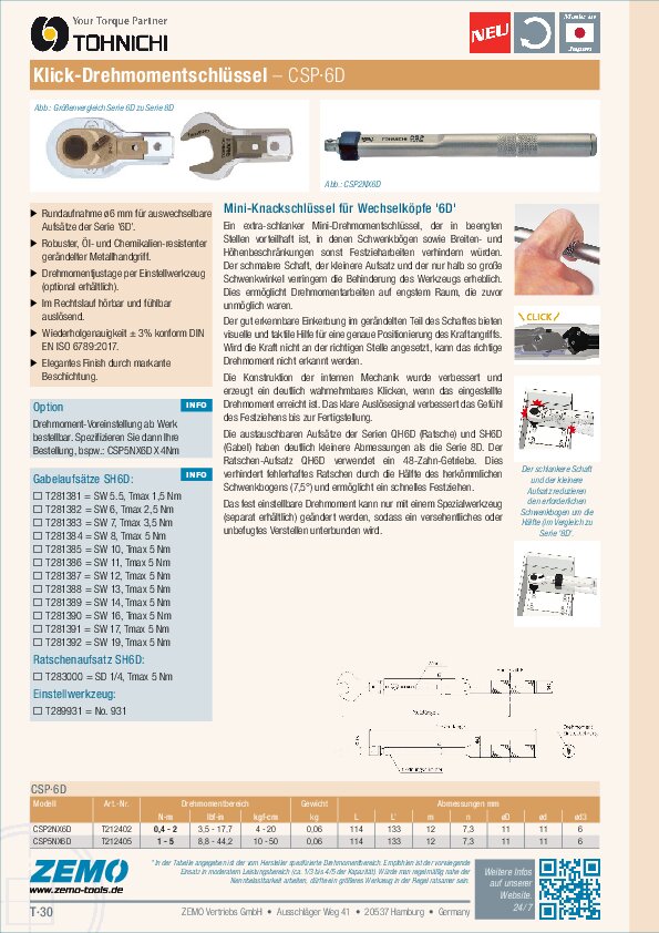Tohnichi CSP6D Drehmomentschlüssel